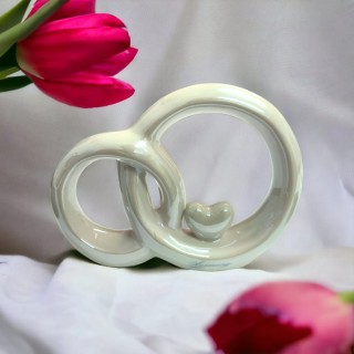 Doppio anello porcellana madreperla 17,5 x 13,5 cm |…