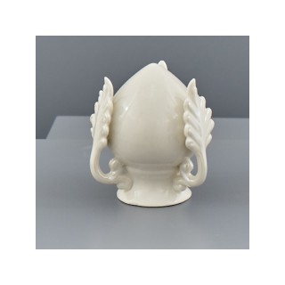 Pumo pugliese in ceramica bianca liscio, piccolo