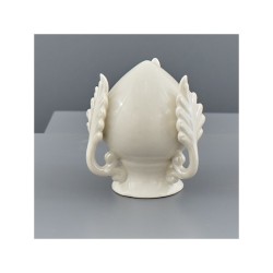 Pumo pugliese in ceramica bianca liscio, piccolo