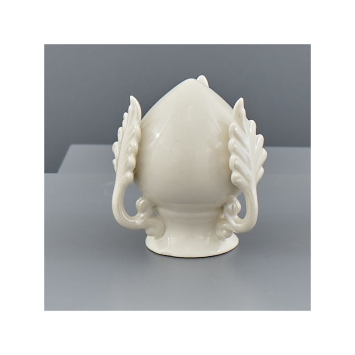 Pumo pugliese in ceramica bianca liscio, piccolo