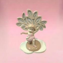 Albero della vita crema/bianco con ballerine porcellana in ginocchio