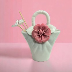 Profumatore sant'etienne borsetta con fiore 10,5x14 cm