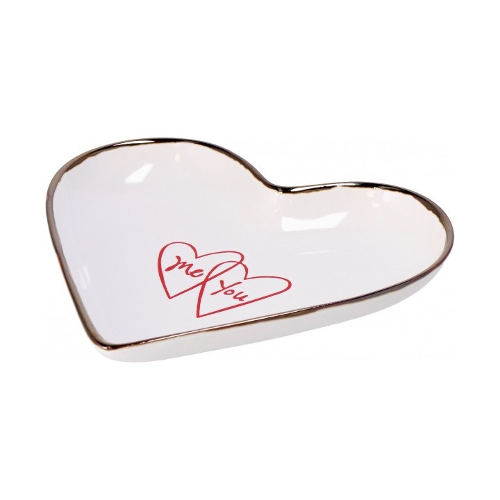 Piattino cuore in ceramica "Ador"-ass. 2 decori e 2…