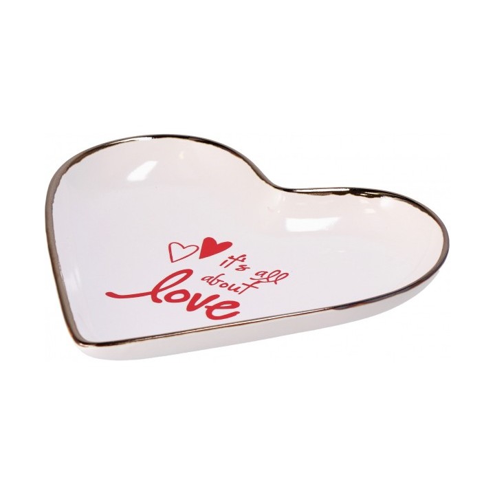 Piattino cuore in ceramica "Ador"-ass. 2 decori e 2…