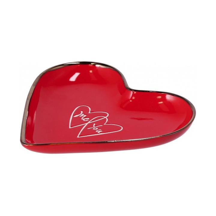 Piattino cuore in ceramica "Ador"-ass. 2 decori e 2…