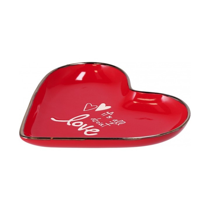 Piattino cuore in ceramica "Ador"-ass. 2 decori e 2…
