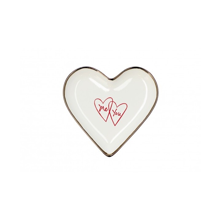 Piattino cuore in ceramica "Ador"-ass. 2 decori e 2…