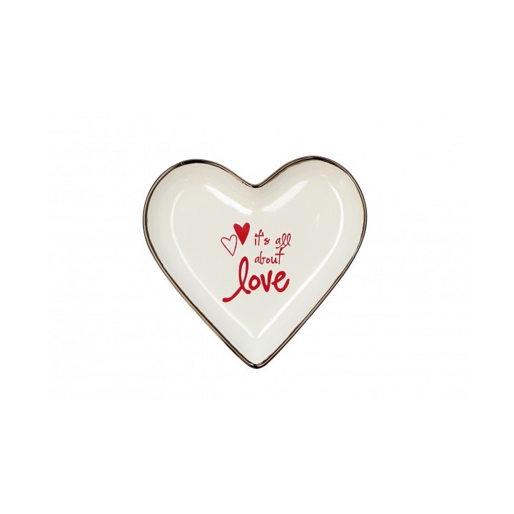 Piattino cuore in ceramica "Ador"-ass. 2 decori e 2…