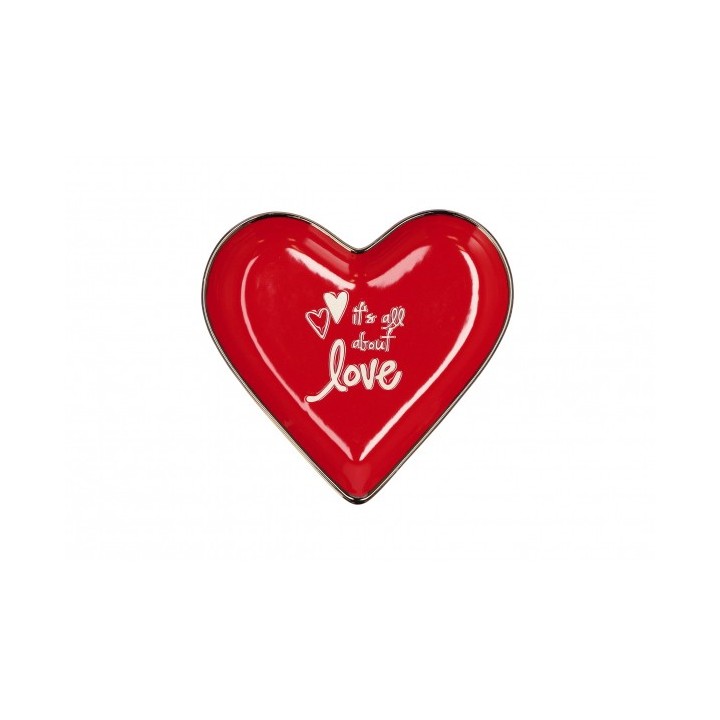 Piattino cuore in ceramica "Ador"-ass. 2 decori e 2…