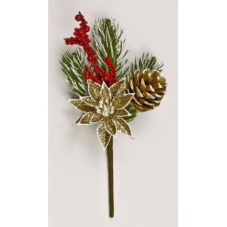 Pick Stella Natale Plastificata Con Glitter Col.Rame Diam.8…