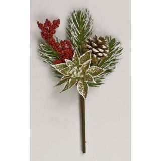 Pick stella natale plastificata con glitter col.Oro diam.8…