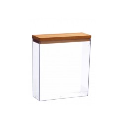 Contenitore in plastica con coperchio in legno