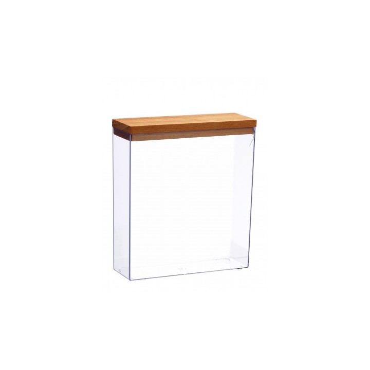 Contenitore in plastica con coperchio in legno
