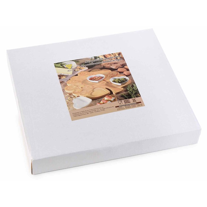 Vassoio a set aperitivo con 3 coppette in porcellana su…