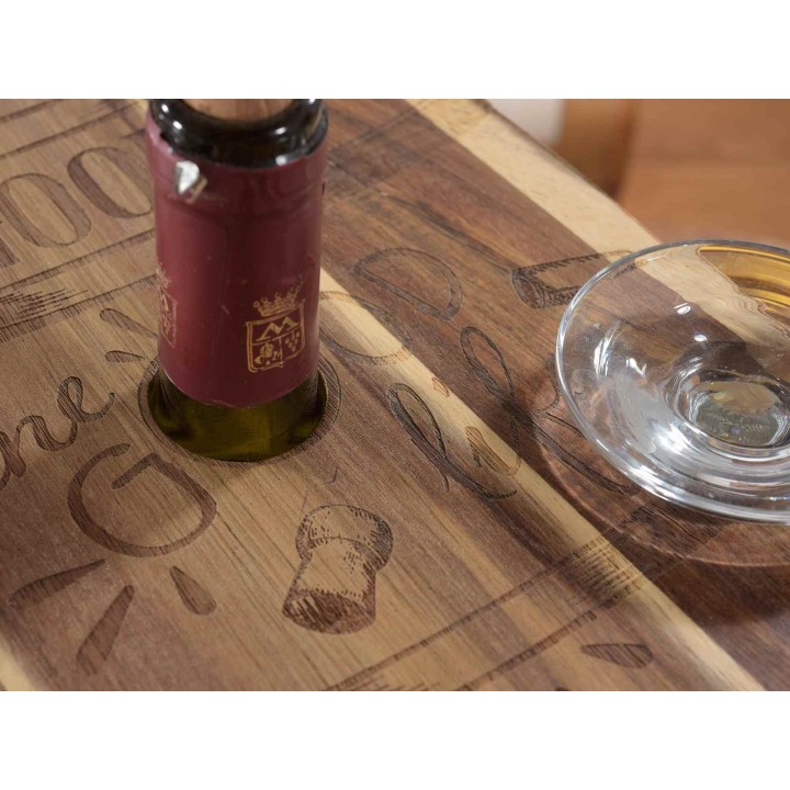 Tagliere in legno di acacia a botte con 4 vani…