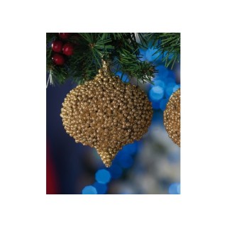 Decorazione natalizia da appendere a goccia con glitter oro