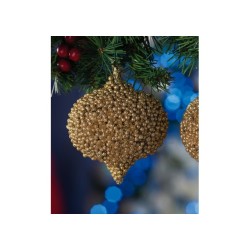 Decorazione natalizia da appendere a goccia con glitter oro