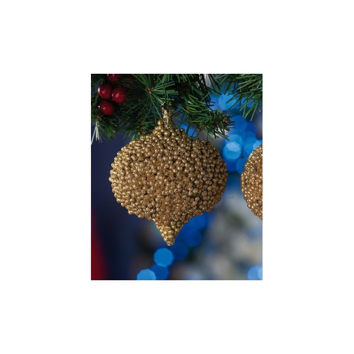 Decorazione natalizia da appendere a goccia con glitter oro