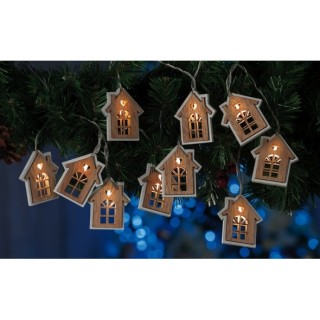 Catena 10 decorazioni in MDF da interno con LED bianchi…