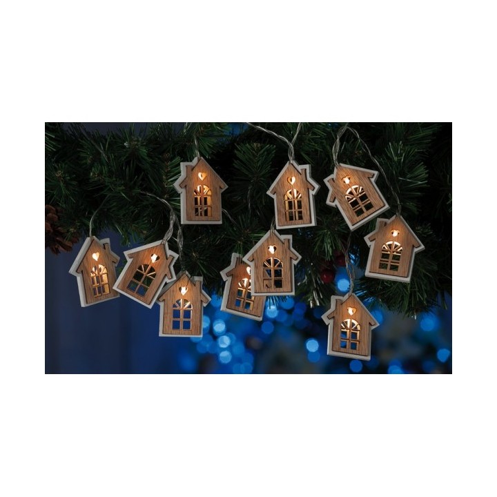 Catena 10 decorazioni in MDF da interno con LED bianchi…