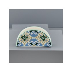Portatovaglioli a mezzaluna in ceramica decorata Retrò