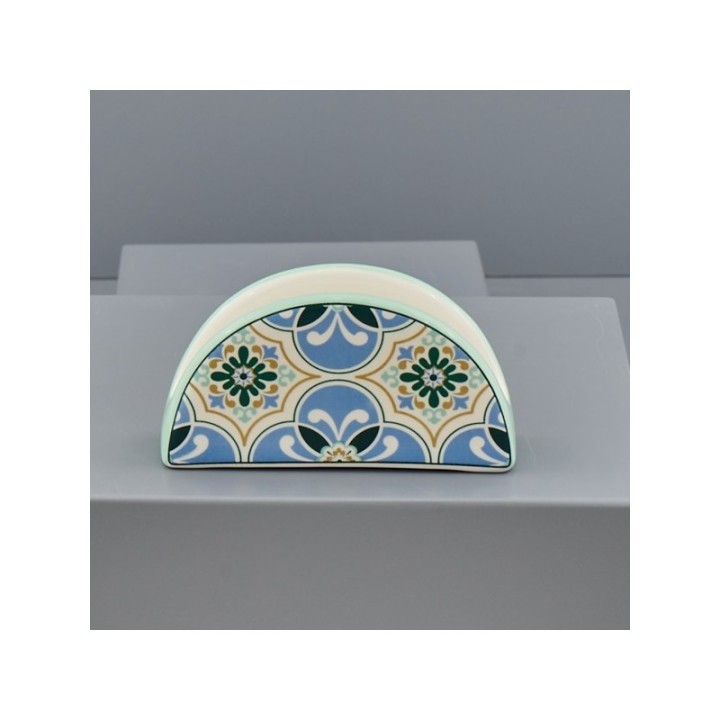 Portatovaglioli a mezzaluna in ceramica decorata Retrò