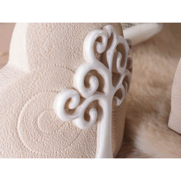 Cuore in resina con Albero della vita, vasetto e stick cm…