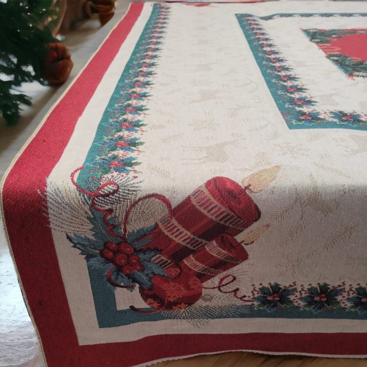 TOVAGLIA VISCHIO NATALE 140X240 GOBELIN | CarinCasa