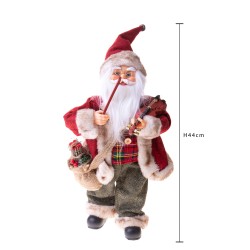 Babbo natale musicale con movimento e violino 20x25x41 cm