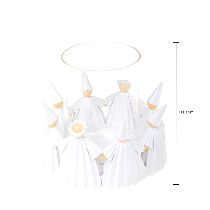 Portacandele con angeli 18x13 cm | CarinCasa