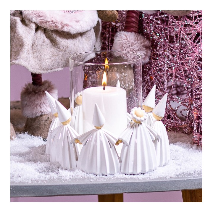 Portacandele con angeli 18x13 cm | CarinCasa