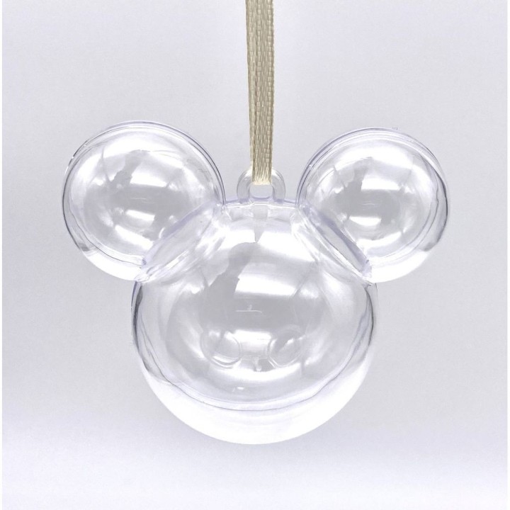 Portaconfetti apribile in plexiglass trasparente a forma di topolino c