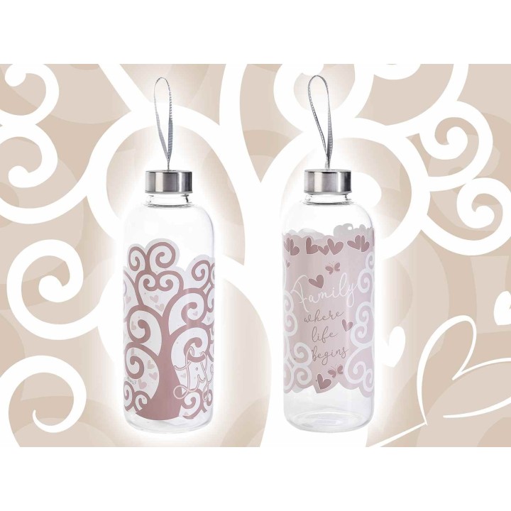 Ecobottiglia 1Lt vetro "Albero della Vita" 8,5x23,5 cm |…