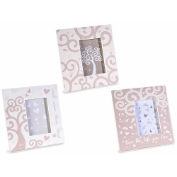 Portafoto ceramica opaca da appoggiare "Albero della Vita" Misure: cm 12 x 12,5 H Luce foto: 5 x 7,5 H