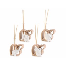 Profumatore in resina a cuore con elefantino e stick cm 6,5x3,5x6 H