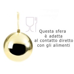 Sfera piccola lucida apribile oro con nastrino da appendere