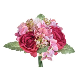 Bouquet rose ortensie 30 cm | CarinCasa