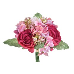 Bouquet rose ortensie 30 cm
