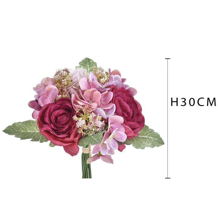 Bouquet rose ortensie 30 cm | CarinCasa