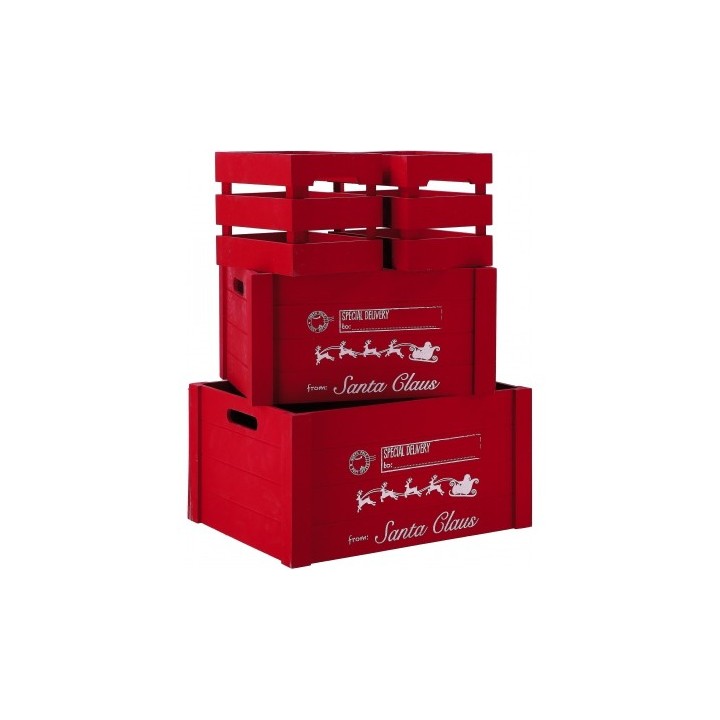 Set 4 cassette in legno-ass. 2 decori e 2 colori | CarinCasa