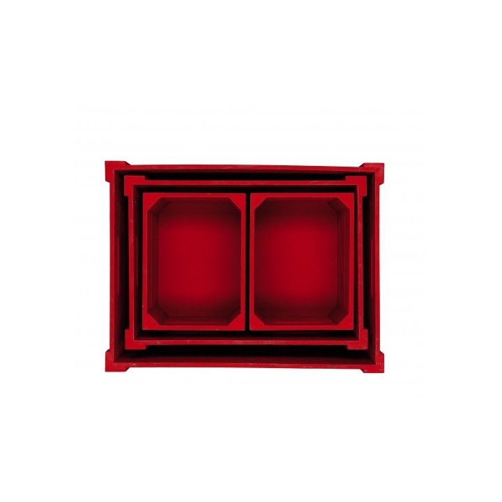 Set 4 cassette in legno decorate per Natale