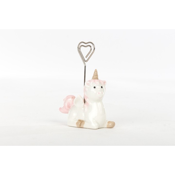 Unicorno seduto memoclip 6,5x3x10 cm | CarinCasa