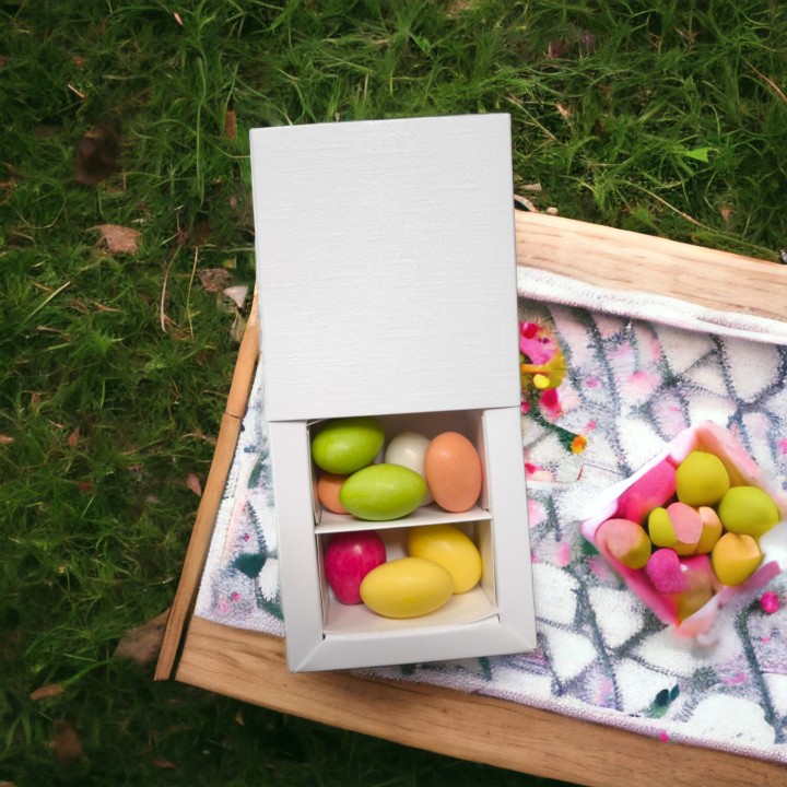 Scatola con due scomparti porta confetti 60x50x30 mm…