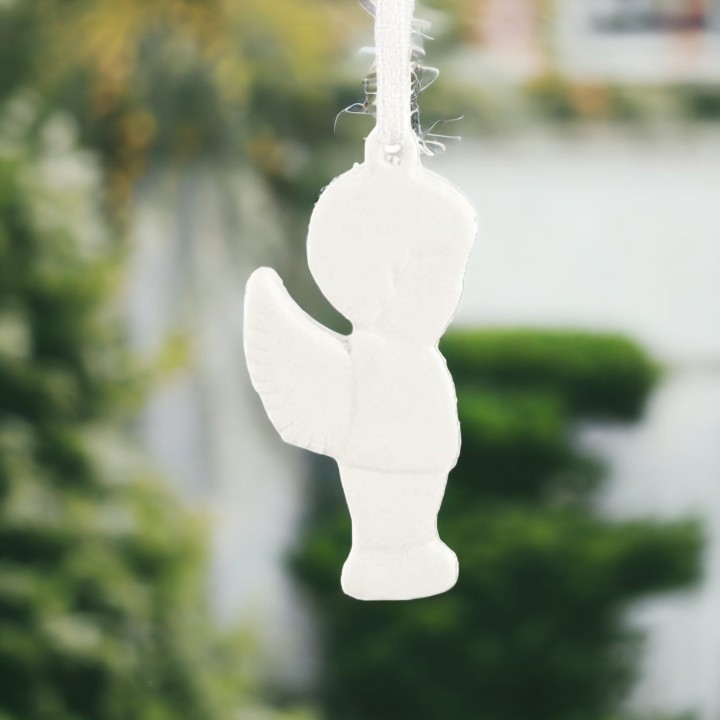Bimbo angioletto da appendere in porcellana bianca 6 cm |…