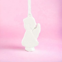 Bimba angioletto da appendere in porcellana bianca 5,8 cm