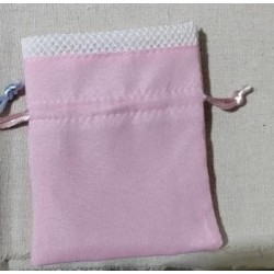 Sacchetto in tessuto con tirante rosa 11x9 cm