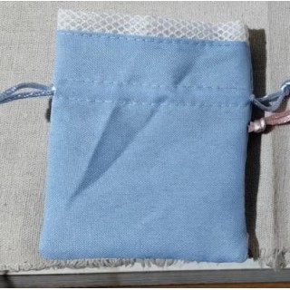 Sacchetto in tessuto celeste con tirante 11x9 cm | CarinCasa