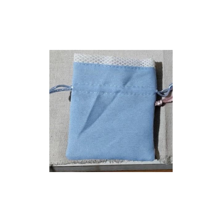 Sacchetto in tessuto celeste con tirante 11x9 cm | CarinCasa