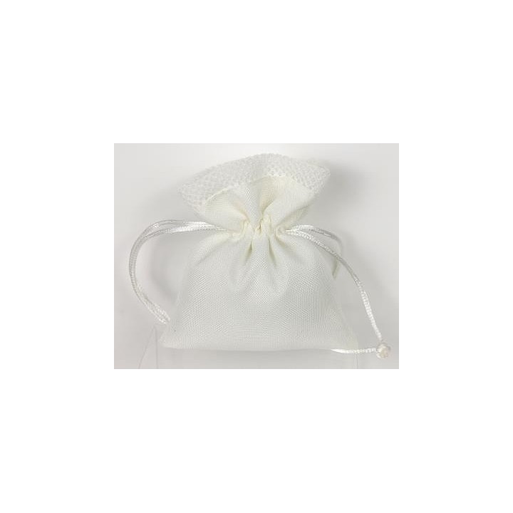 Sacchetto in tessuto bianco con tirante 11x9 cm | CarinCasa