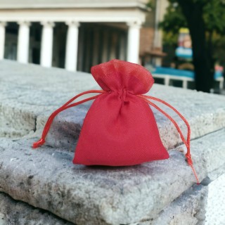Sacchetto tessuto rosso con tirante 11x9 cm | CarinCasa